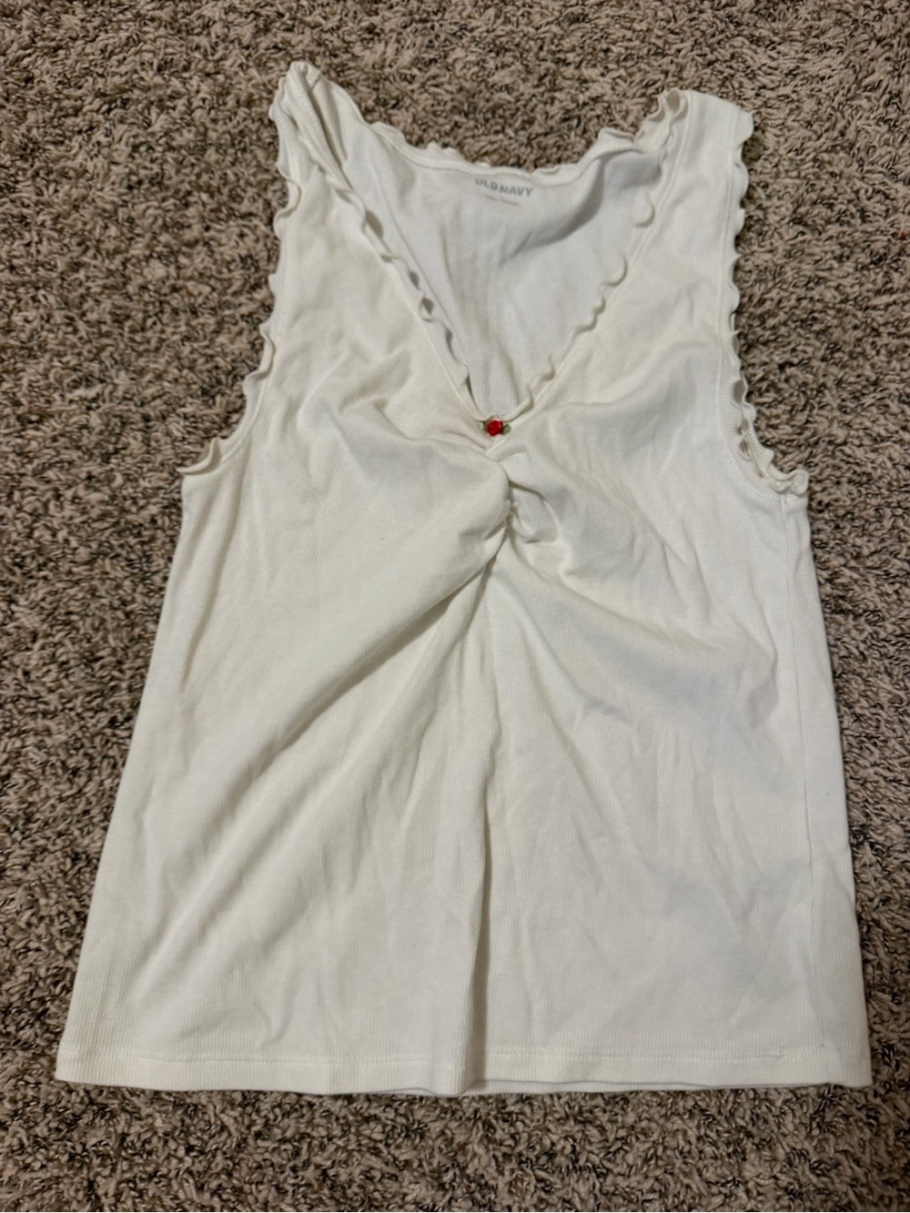Old Navy Women's Cream Twist-Front Sleeveless Tank